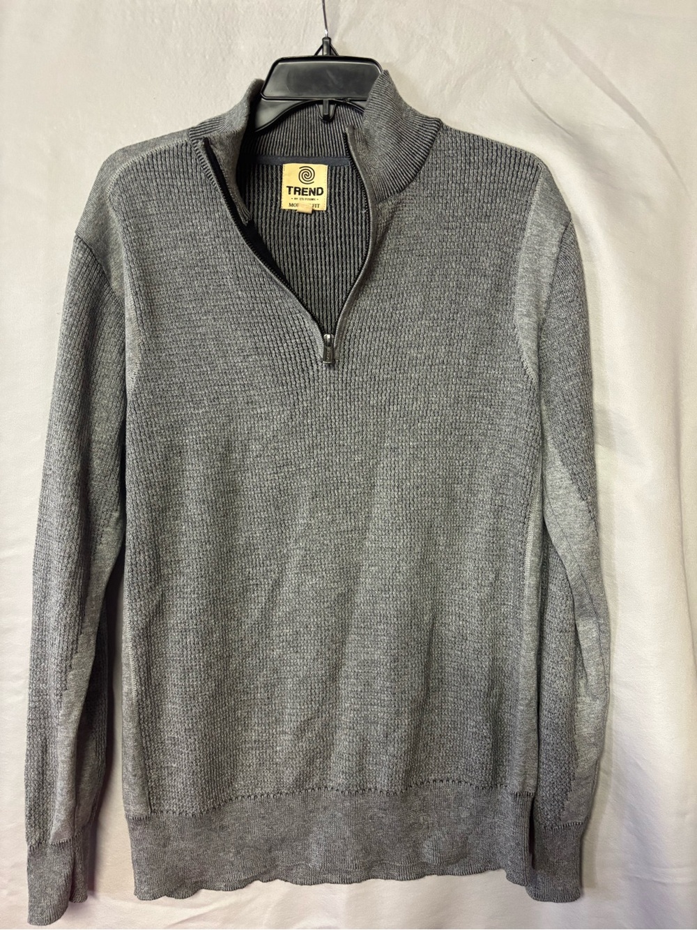 Trend Modern Fit Men’s Gray Half-Zip Sweater